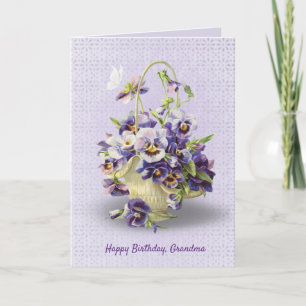 pansy basket on eyelet for Grandma's  birthday Card