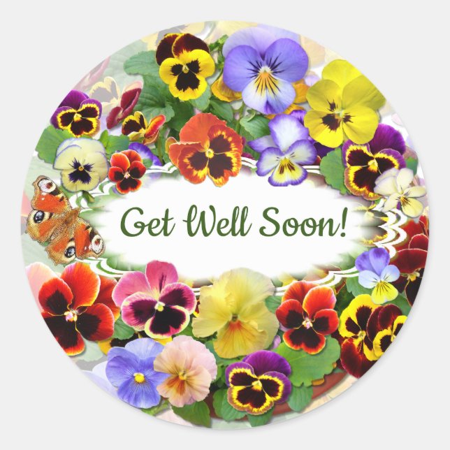 Pansy Beauty Classic Round Sticker (Front)