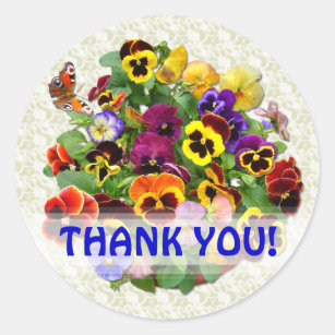 PANSY BEAUTY ~  "Thank You!"  Stickers