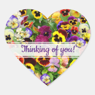 PANSY BEAUTY THINKING OF YOU HEART HEART STICKER