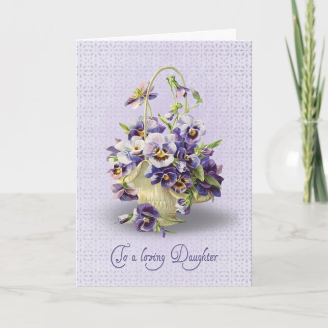Pansy Birthday for Daughter Card (Front)