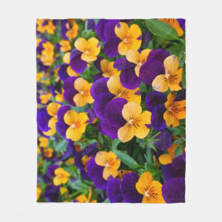 Pansy Bloom: Garden Beauty Close-up. Fleece Blanket