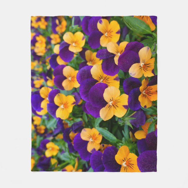 Pansy Bloom: Garden Beauty Close-up. Fleece Blanket (Front)