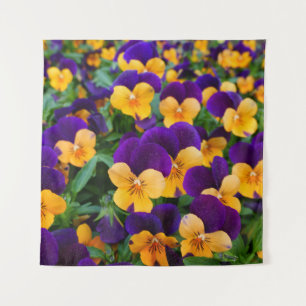 Pansy Bloom: Garden Beauty Close-up. Tapestry