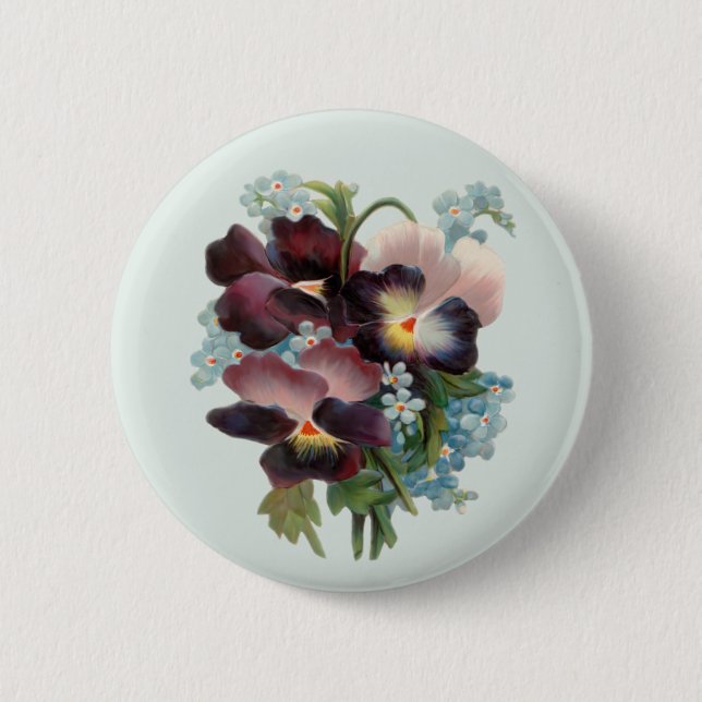 Pansy Bouquet 6 Cm Round Badge (Front)