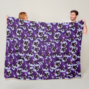 Pansy Bouquet, Large Fleece Blanket