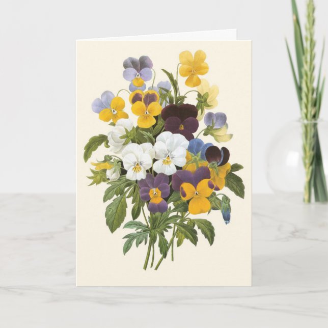 Pansy Bouquet Thank-you Card (Front)