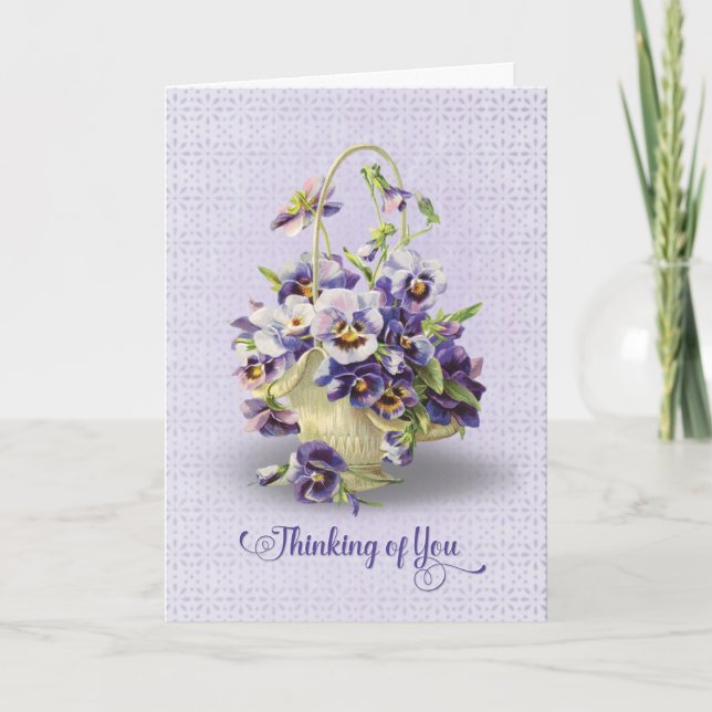 pansy bouquet-thinking of you card (Front)