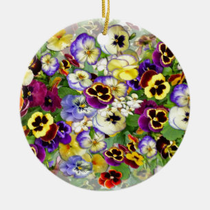 Pansy Cascade Ceramic Tree Decoration