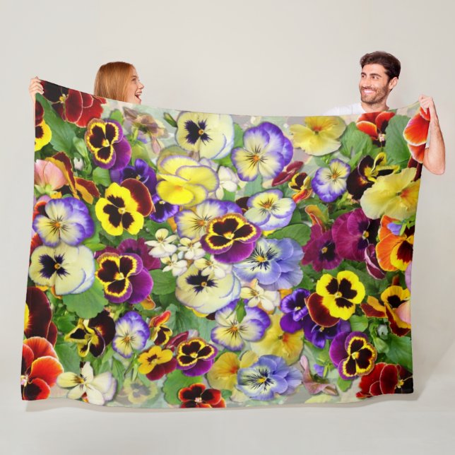 Pansy Cascade Fleece Blanket (In Situ)
