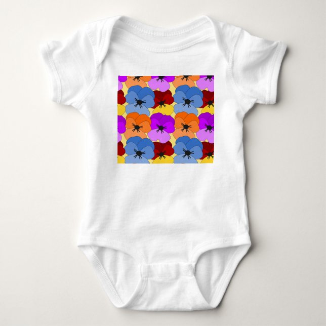 Pansy Collage  Baby Bodysuit (Front)