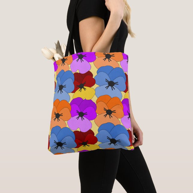 Pansy Collage  Tote Bag (Close Up)