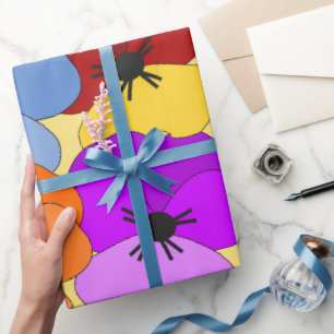 Pansy Collage Wrapping Paper