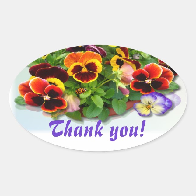 PANSY DELIGHT  ~ Oval Envelope Sealer/ Sticker (Front)
