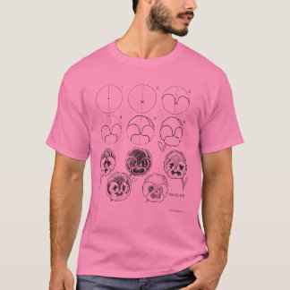 Pansy drawing lesson / butterfly wing design shirt