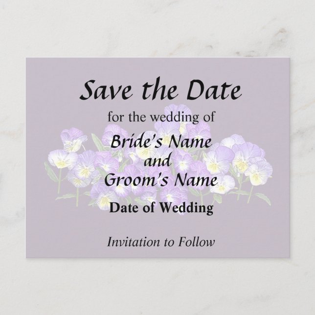 Pansy Family Reunion Announcement Postcard (Front)