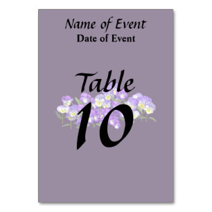 Pansy Family Reunion Table Number