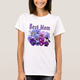 Pansy Floral Best Mum Mother T-Shirt