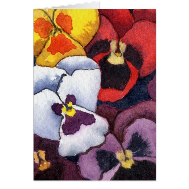 "Pansy" Floral Greeting Card (Front)