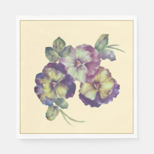 Pansy Floral Luncheon Napkins Elegant Garden