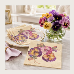 Pansy Floral Napkins | Cottage Garden Table