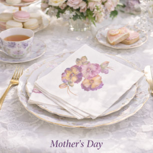 Pansy Floral Paper Napkins   Elegant Garden Table 