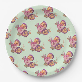 Pansy Floral Paper Plates | Wedding & High Tea Tab