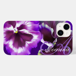 Pansy floral purple custom Case-Mate iPhone 14 case
