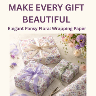 Pansy Floral Wrapping Paper | Elegant Garden Gift