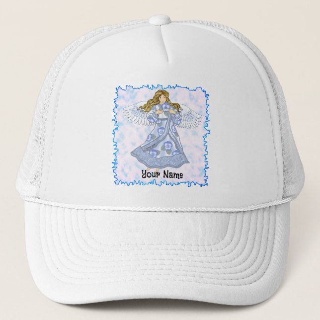 Pansy flower Christian angel  Trucker Hat (Front)