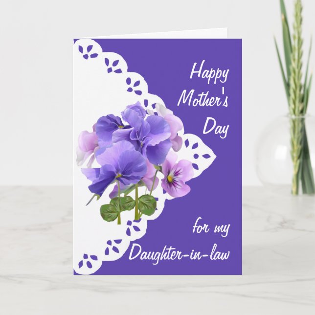 Pansy Flower Daughter-in-law Mother's Day Card (Front)