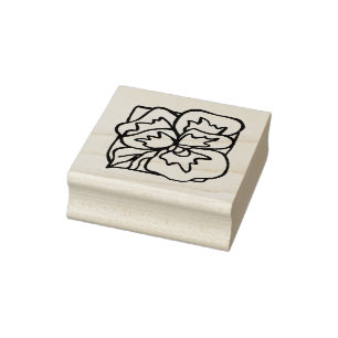 Pansy Flower Drawing Rubber Stamp