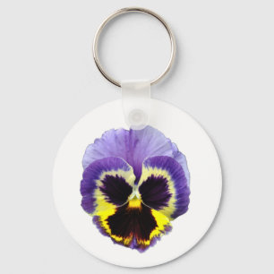 Pansy Flower Keychain