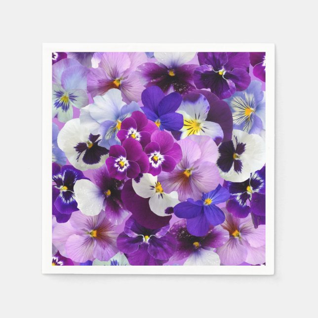 Pansy Flower Wallpaper Art Napkin (Front)