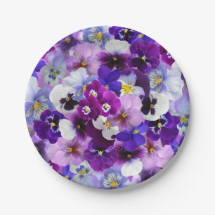 Pansy Flower Wallpaper Art Paper Plate