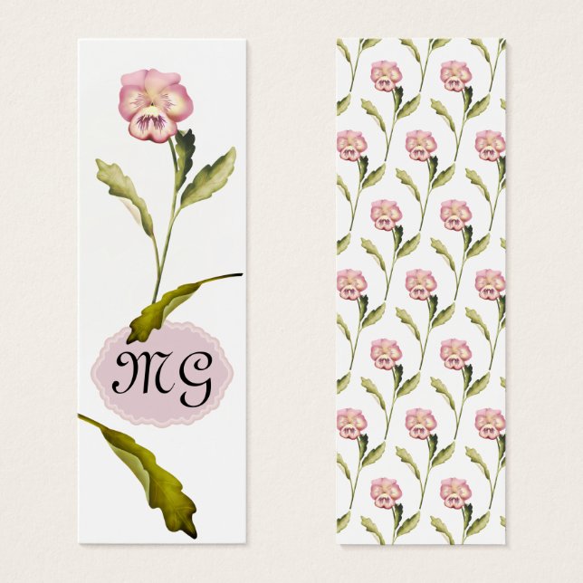 Pansy Flower with Initials (Front & Back)