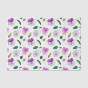 Pansy Flowers and Leaves Floral Tissue Paper