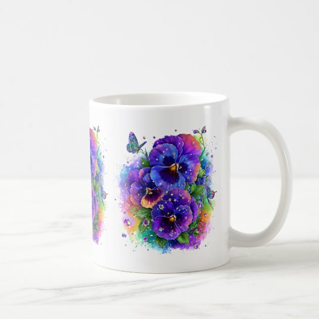 Pansy Flowers Coffee Mug (Right)