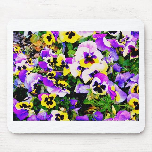 pansy flowers mouse mat (Front)