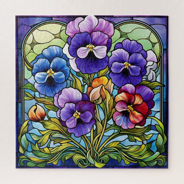 Pansy Flowers Puzzle (Vertical)