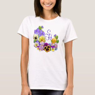 PANSY & FORGET-ME-NOT ~ Monogram T-Shirt