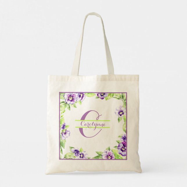 Pansy Frame Tote Bag (Back)