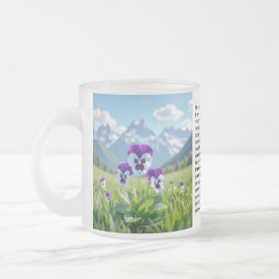 Pansy Frosted Glass Coffee Mug