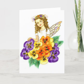 Pansy Garden Fairy JL Biel Holiday Card