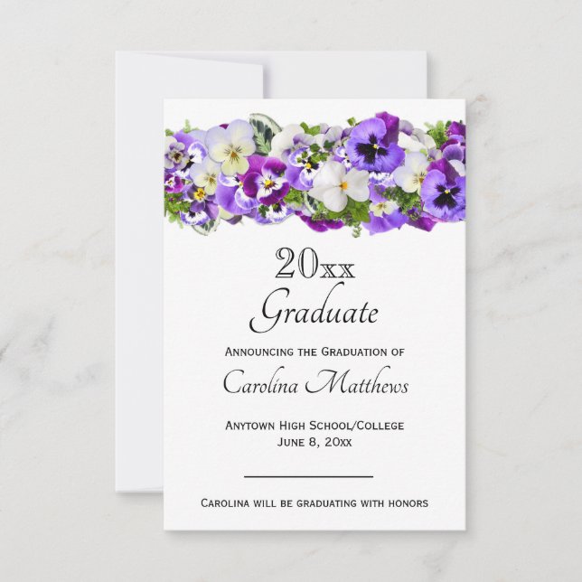 Pansy Graduation Announcement (Front)