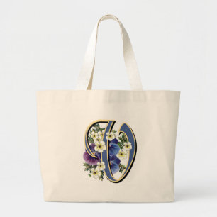 Pansy Initial - V Large Tote Bag