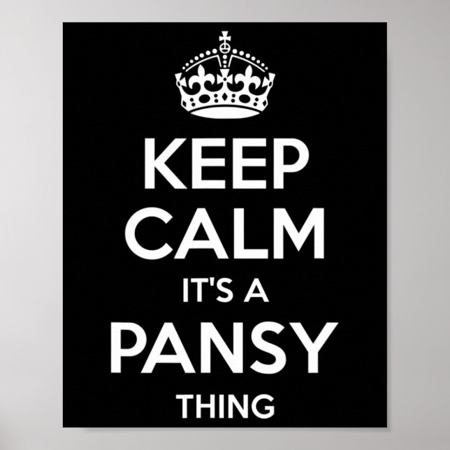Pansy Keep Calm Personalised Name Birthday Funny G Poster (Front)