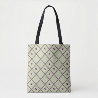 Pansy Lattice All over print tote. Tote Bag