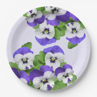 Pansy Lilac Purple Party Event Flower Garden Lunch Paper Plate