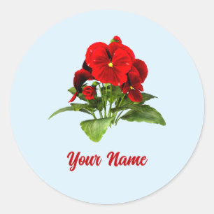 Pansy Lover Floral Personalised Custom Classic Round Sticker